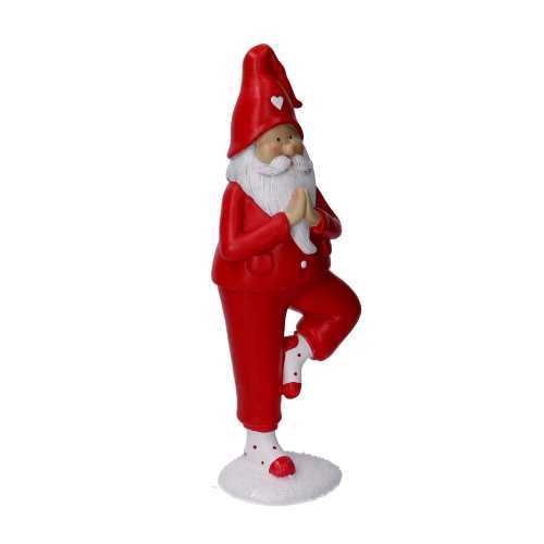 Babbo natale in yoga resina rosso cm 11x8xh31-2