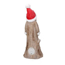 Babbo natale in resina tronco innevato con led marrone cm 23,5x16,5xh58-4