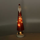 Babbo natale in metallo rosso con led cm 7,5x7,5xh31,5-3