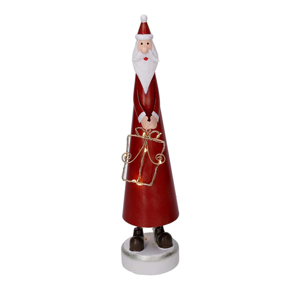 online Babbo natale in metallo rosso con led cm 7,5x7,5xh31,5