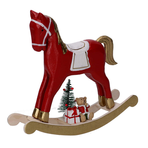 Cavallo a dondolo legno oro e rosso cm 22,5x6xh22 online