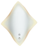 Applique Vetro Bianco Bordo Ambrato Rombo Lampada da Parete Moderna E27 Ambiente 64/01912-1