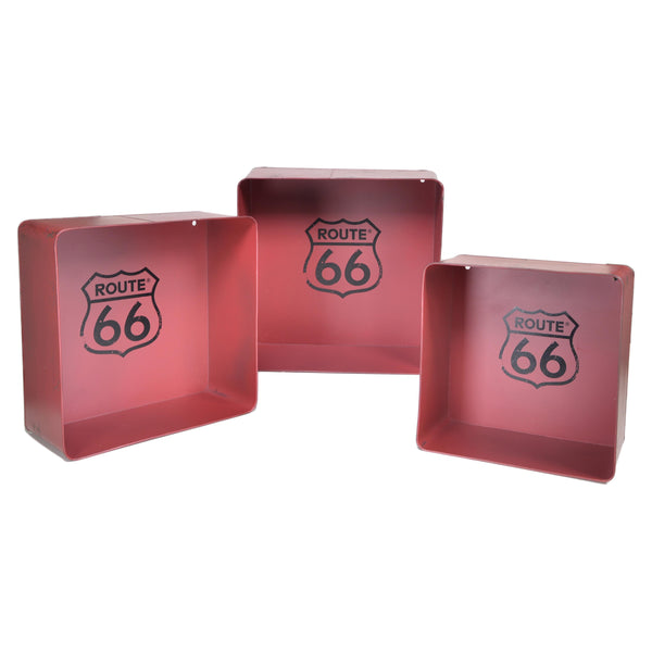 Set 3 Regal aus quadratischem Metall in Bristol Red acquista