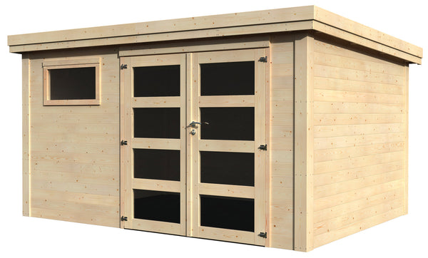 Casetta Box da Giardino per Attrezzi 3,90x3,05m Senza Pavimento in Legno Abete 28mm Paolo online