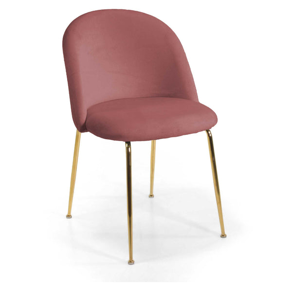 prezzo Sedia Sammi 50x57xh47/77,5 cm in Tessuto Velluto Rosa Antico/Oro