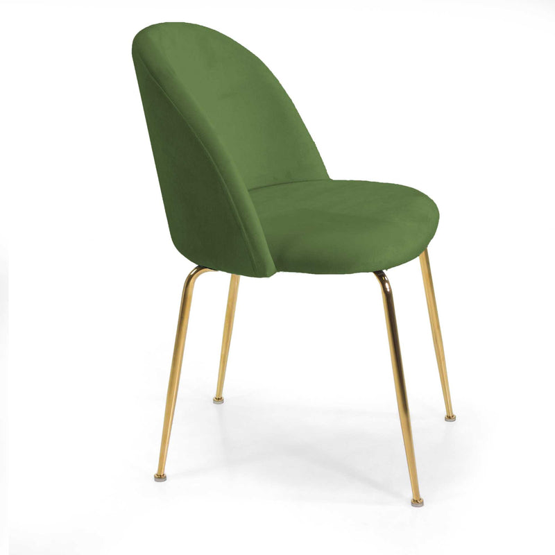 Sedia Sammi 50x57xh47/77,5 cm in Tessuto Velluto Verde/Oro-3