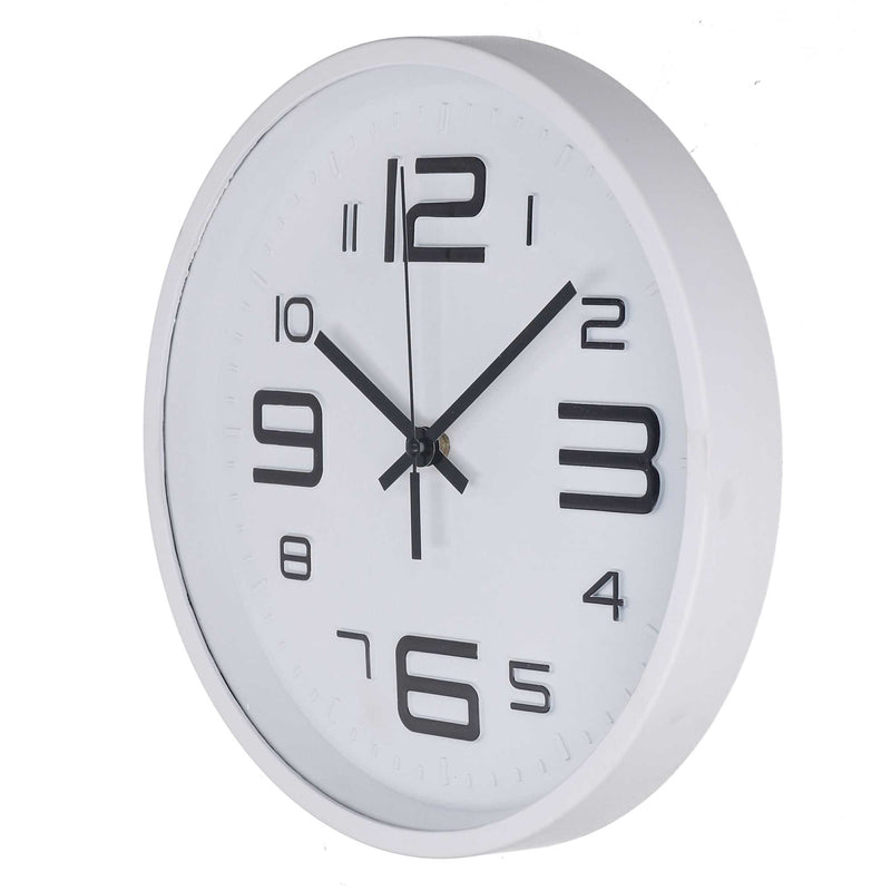 Orologio da Parete Ø30 cm in Plastica Bianco-2