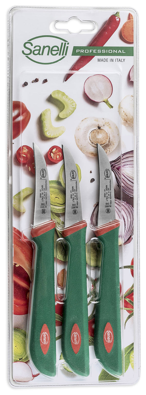 Set mit 3 Schälmessern für Gemüse und Obst Klinge 6 cm Sanelli Premana Grün/Rot sconto