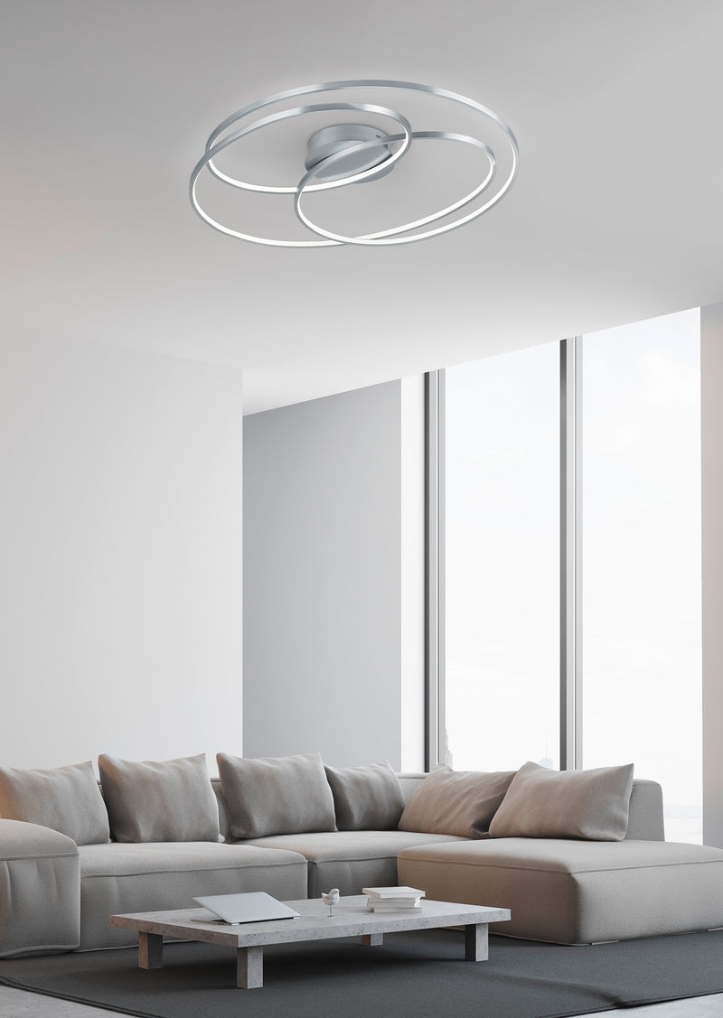 Plafoniera da Interno a LED in Metallo Nickel Opaco-2