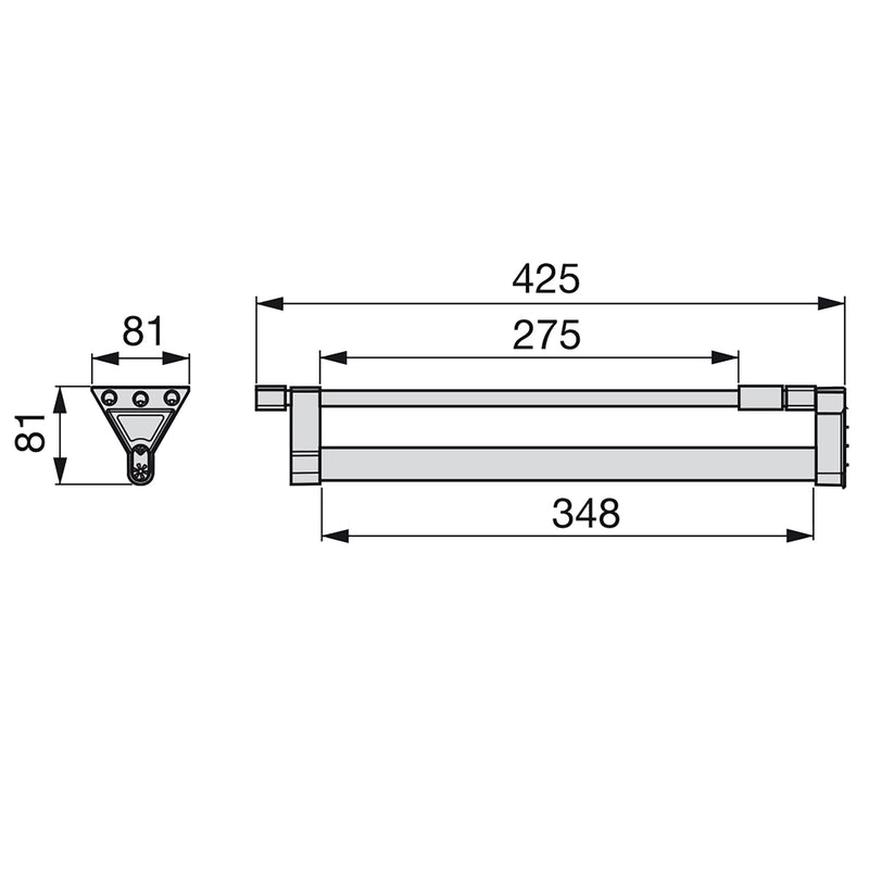 Appendiabiti Estraibile per Armadio 35 cm in Alluminio e Plastica Emuca Anodizzato Opaco-3