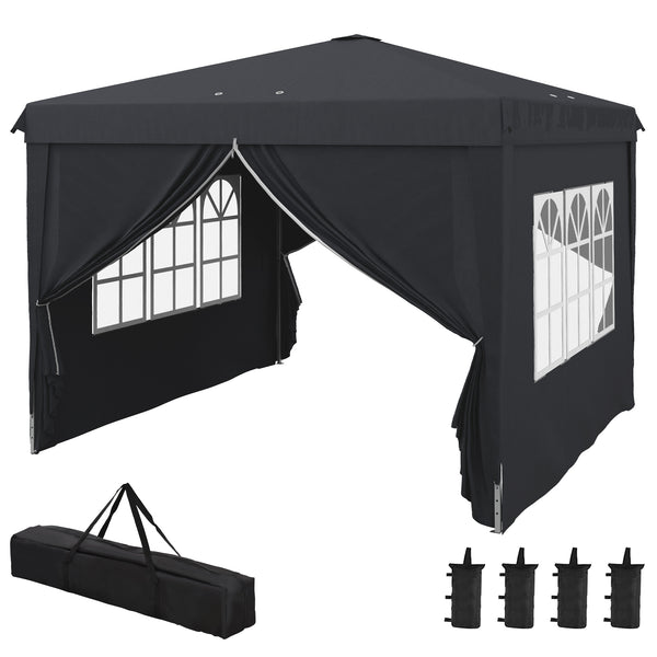 Gazebo Pieghevole 3x3m in Metallo Grigio acquista