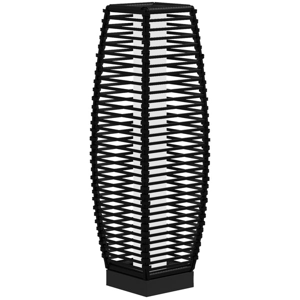 prezzo Lampada Solare da Giardino con Pannello di Ricarica 20x20x68 cm in Acciaio e Rattan Nero