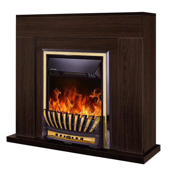 Camino Elettrico da Pavimento 85x95x30 cm Effetto Fiamma 2000W Arthur & Meridian Wenge prezzo