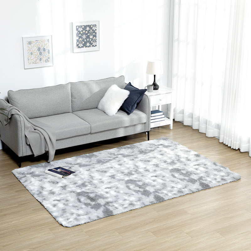 Tappeto Moderno 230x160 cm in Poliestere Grigio Chiaro-2