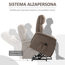 Poltrona Alzapersona Elettrica 1 Motore 75x93x110 cm in Microfibra Marrone-6