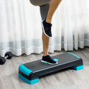 Step Fitness per Aerobica 78x28xh10-15-20 cm Altezza Regolabile in Plastica Nero e Blu-2