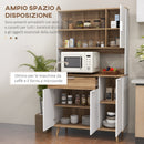 Credenza da Cucina 98x39x180 cm in Legno Truciolare Bianco e Legno-4