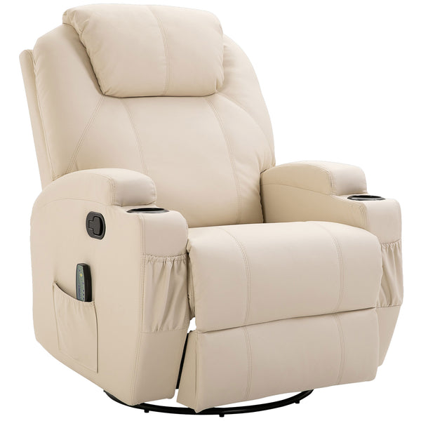 Relax Massagesessel 84x92x109 cm in cremefarbenem Kunstleder prezzo