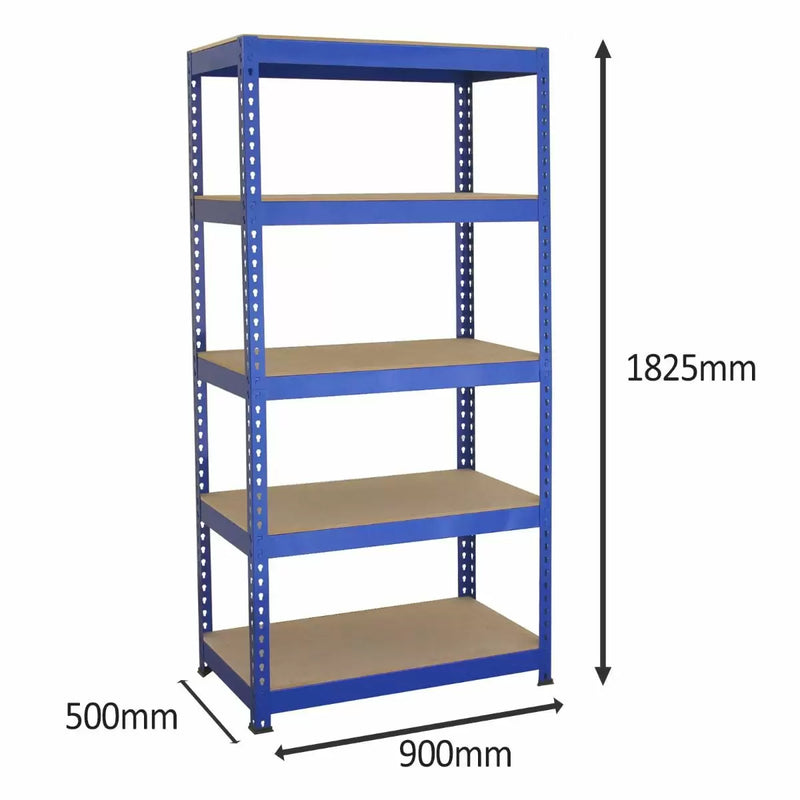 Set 3 Scaffali ad Incastro con Banco da lavoro da 120 cm e Martello Piani in MDF Struttura in Acciaio Blu-4