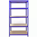 Set 4 Scaffali 5 Ripiani ad Incastro 90x50x180 cm e Martello Piani in MDF Struttura in Acciaio Blu-2