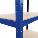 Set 9 Scaffali ad Incastro Piani in MDF Struttura in Acciaio Blu-7