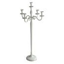 Portacandele candelabro in alluminio bianco 5 posti cm 45x45xh100-1