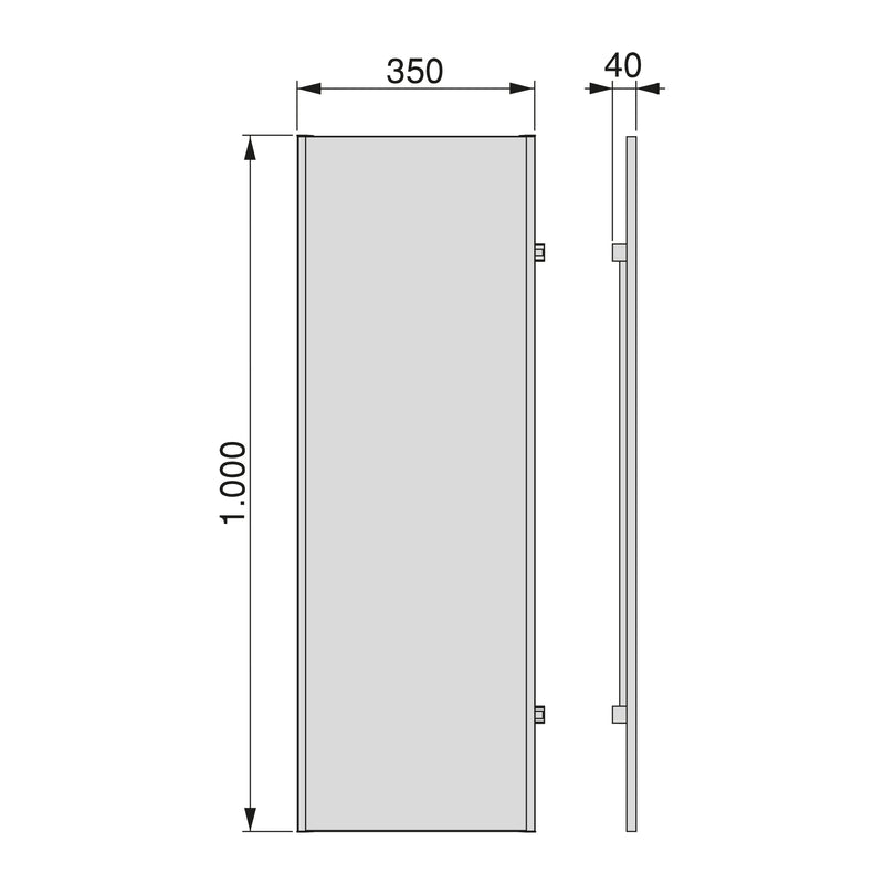 Specchio Estraibile per Armadio 34x100 cm Emuca Grigio Metallizzato-5