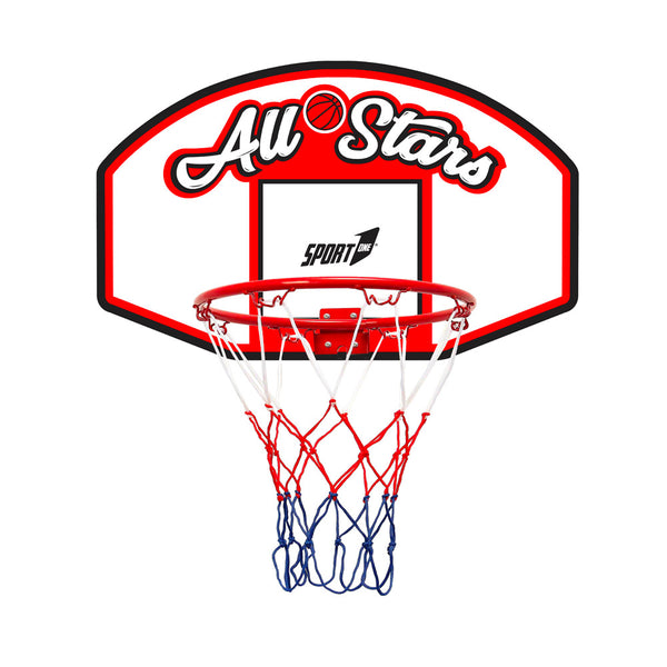 Canestro da Basket 90x60 cm in Metallo Regolamentare All Stars Bianco Rosso sconto