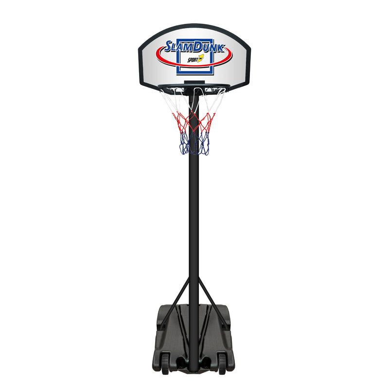 Canestro da Basket Esterno Altezza Allungabile 140-200 cm con Ruote in Metallo -1