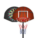 Canestro 2 in 1 Basket Regolabile 95-195 cm con Bersaglio Freccette Magnetico -2