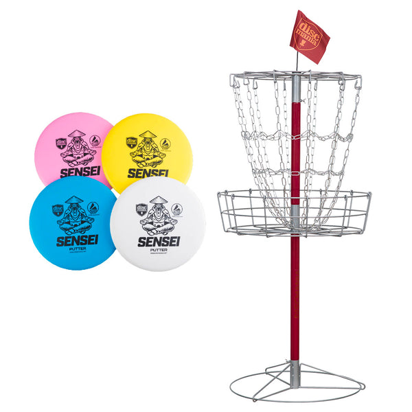 acquista Set Disc Golf con Canestro Basket e 4 Dischi Multicolore