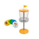 Set Mini Disc Golf Portatile H80 cm con  5 Mini Dischi Ø10 cm Giallo-1