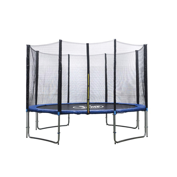 online Trampolino Tappeto Elastico con Rete Ø 400 cm in Acciaio Galvanizzato Galvanizzato Blu