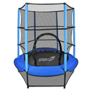 Trampolino Tappeto Elastico Ø140x185 cm in Acciaio con Rete di Protezione Blu -1