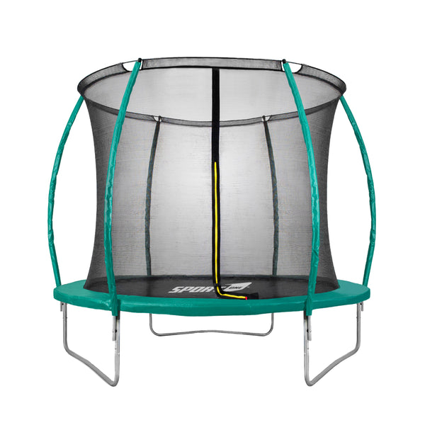 Trampolino Tappeto Elastico Ø244x235 cm in Acciaio con Rete di Protezione Verde e Nero sconto