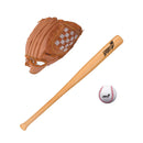 Set Baseball Mazza 60 cm in Legno Guanto Ergonomico e Palla in PU-1