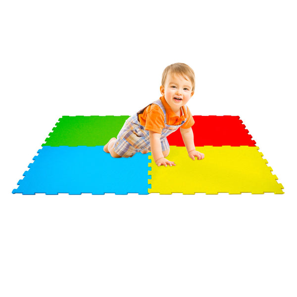 sconto Tappeto Puzzle 4pz per Bambini Componibile Mega Quadrotti Multicolore