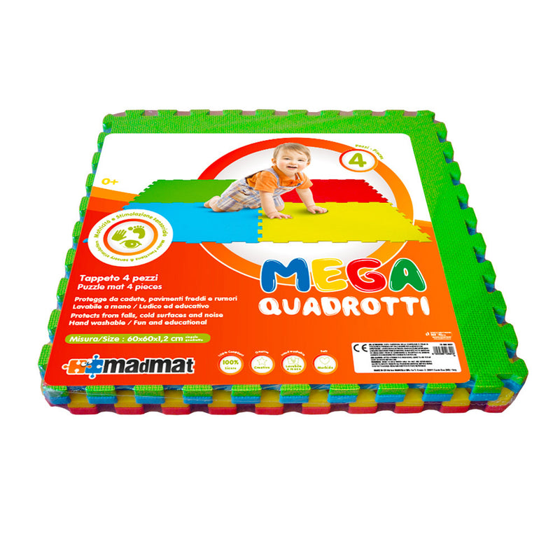 Tappeto Puzzle 4pz per Bambini Componibile Mega Quadrotti Multicolore-2