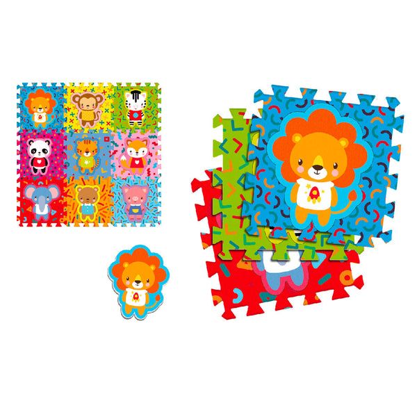 acquista Tappeto Puzzle 9pz per Bambini Componibile Animali Multicolore