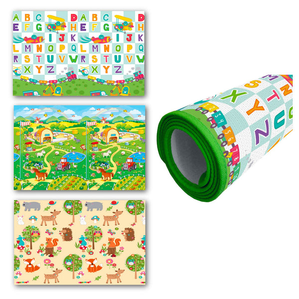 acquista Tappeto Morbido per Bambini 150x120 cm Arrotolabile Multicolore