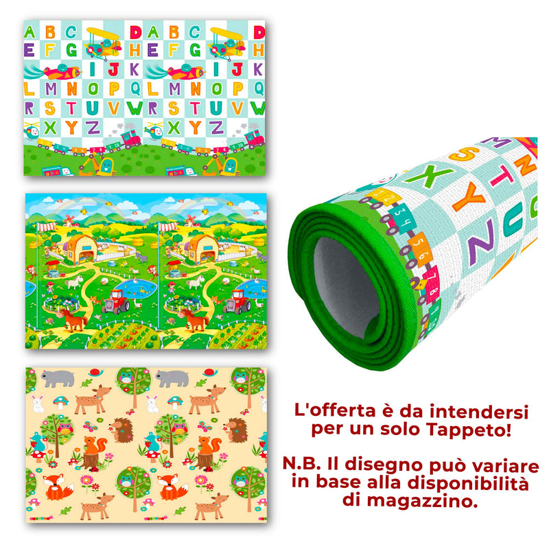 Tappeto Morbido per Bambini 150x120 cm Arrotolabile Multicolore-6