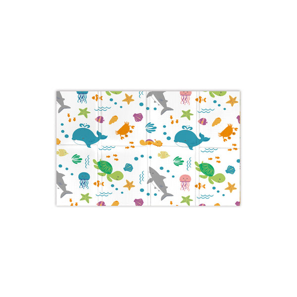 sconto Tappeto Morbido per Bambini 120x90x0,8 cm Pieghevole Oceano Multicolore