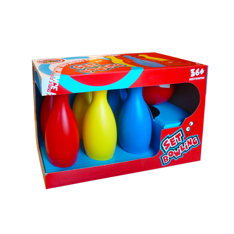 Gioco Bowling per Bambini con Birilli H19 cm 1 Boccia Ø10 cm in Plastica Multicolore-2