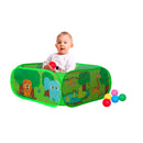 Box Recinto per Bambini 75x75x30 cm Pop-Up Con 50 Palline Verde-1