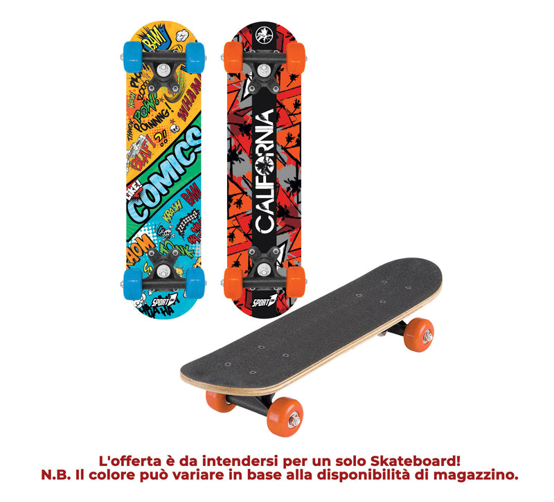 Skateboard con Tavola 60 cm in Legno Concava Cool Multicolore-4