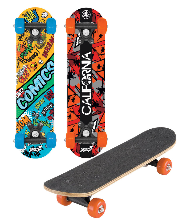 Skateboard con Tavola 60 cm in Legno Concava Cool Multicolore-1