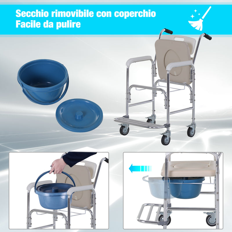 Sedia a Rotelle Impermeabile con WC Rimovibile  Mate-6