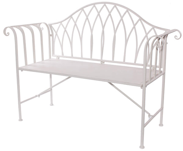 Panchina da Giardino 129x46xH94 cm in Metallo Bianco online