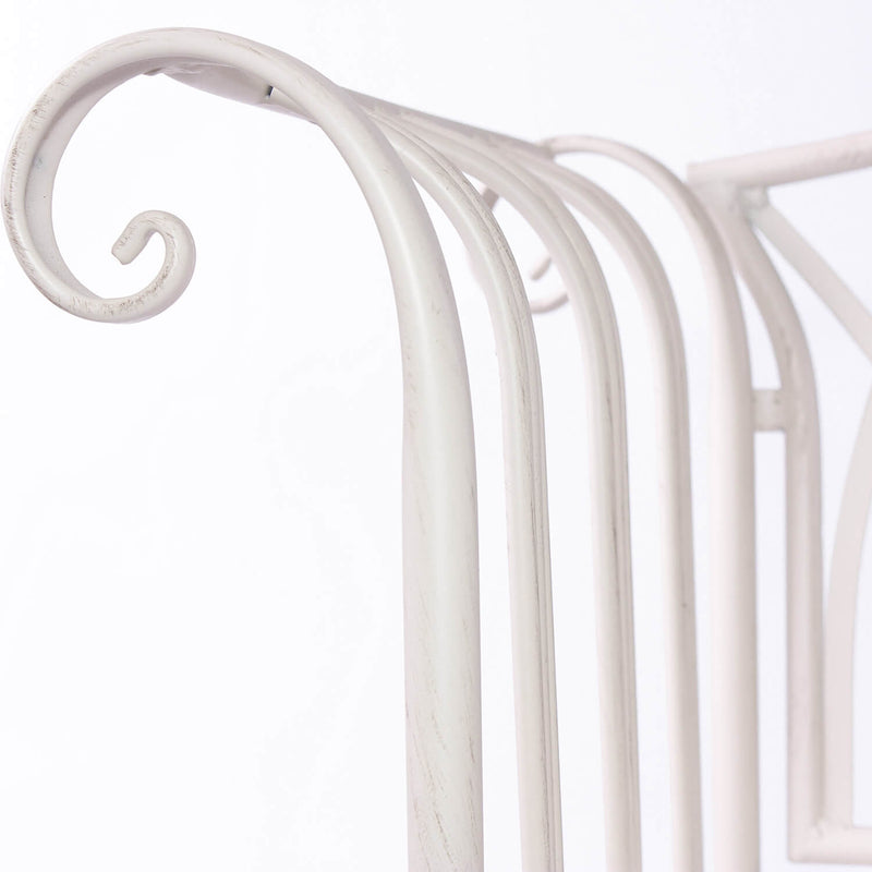 Panchina da Giardino 129x46xH94 cm in Metallo Bianco-2