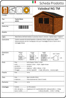 Casetta Box da Giardino per Attrezzi 3,17x3,02m Senza Pavimento in Legno Abete 34mm Valodeal NG TM-2